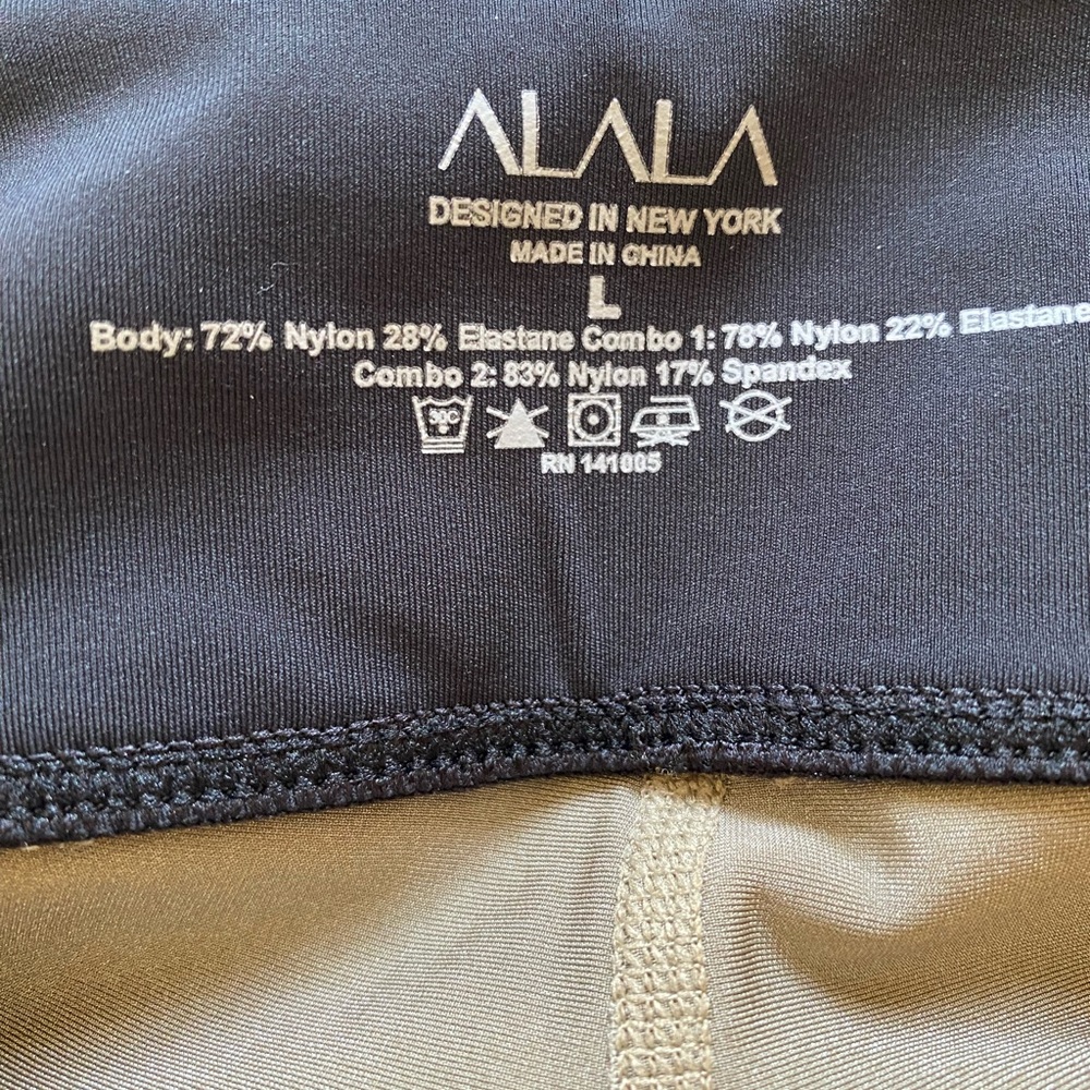 NWOT ALALA Black with Gold & White Leggings - Picture 6 of 8